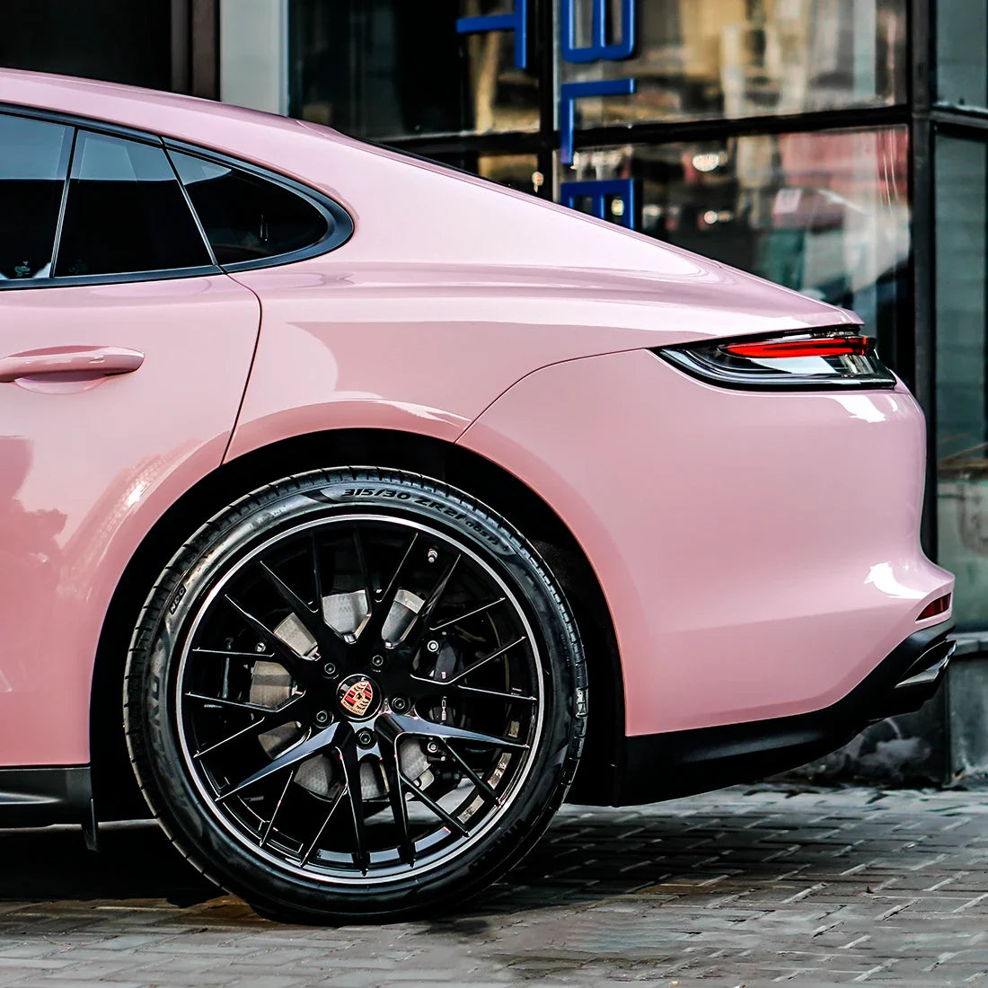 Porsche in High Gloss Millennial Pink vinyl Wrap