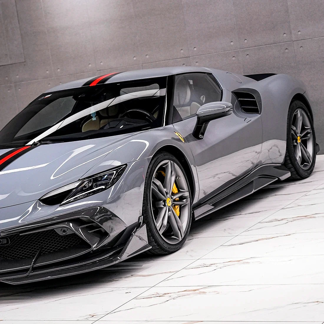 Ferrari fender in High Gloss Battleship Grey Vinyl Wrap