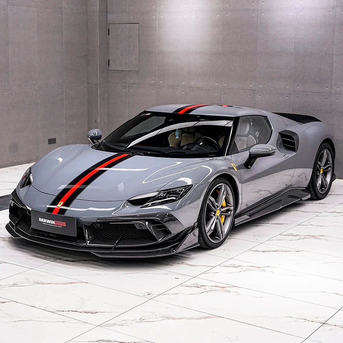 Ferrari view in High Gloss Battleship Grey Vinyl Wrap