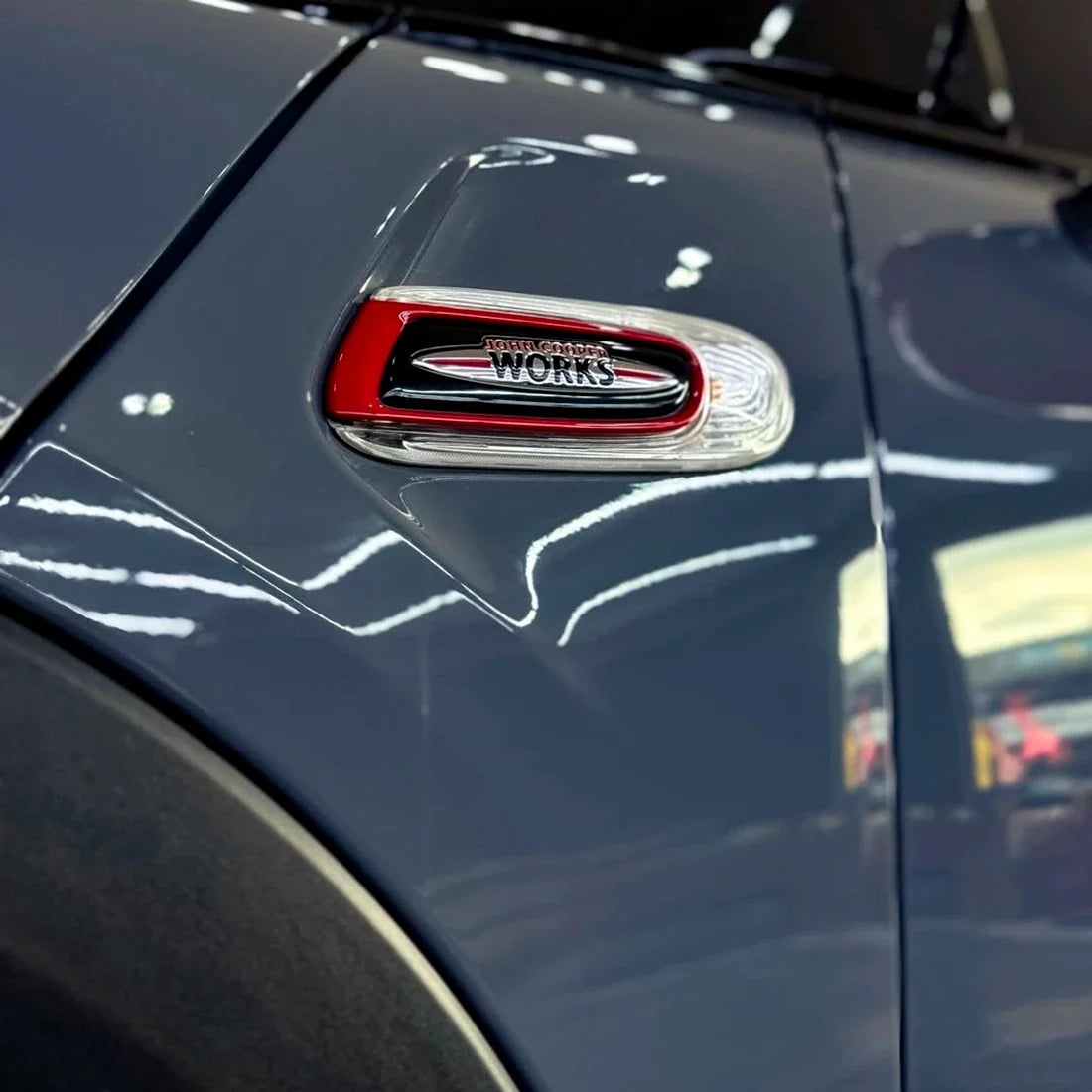 Nardo Mini fender in High Gloss Battleship Grey Vinyl Wrap