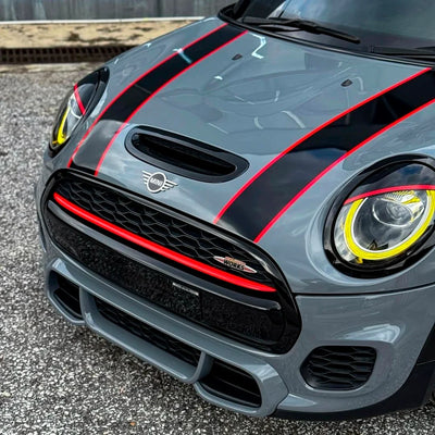 Nardo Mini hood inHigh Gloss Battleship Grey Vinyl Wrap