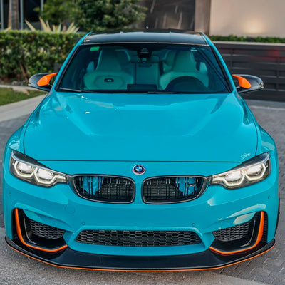 BMW hood in High Gloss Rolling Sea Vinyl Wrap