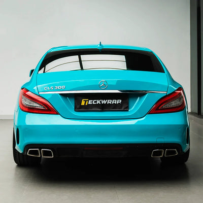 Mercedes-Benz rear view inHigh Gloss Rolling Sea Vinyl Wrap finish.
