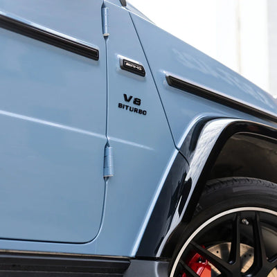 High Gloss China Blue Vinyl Wrap side look
