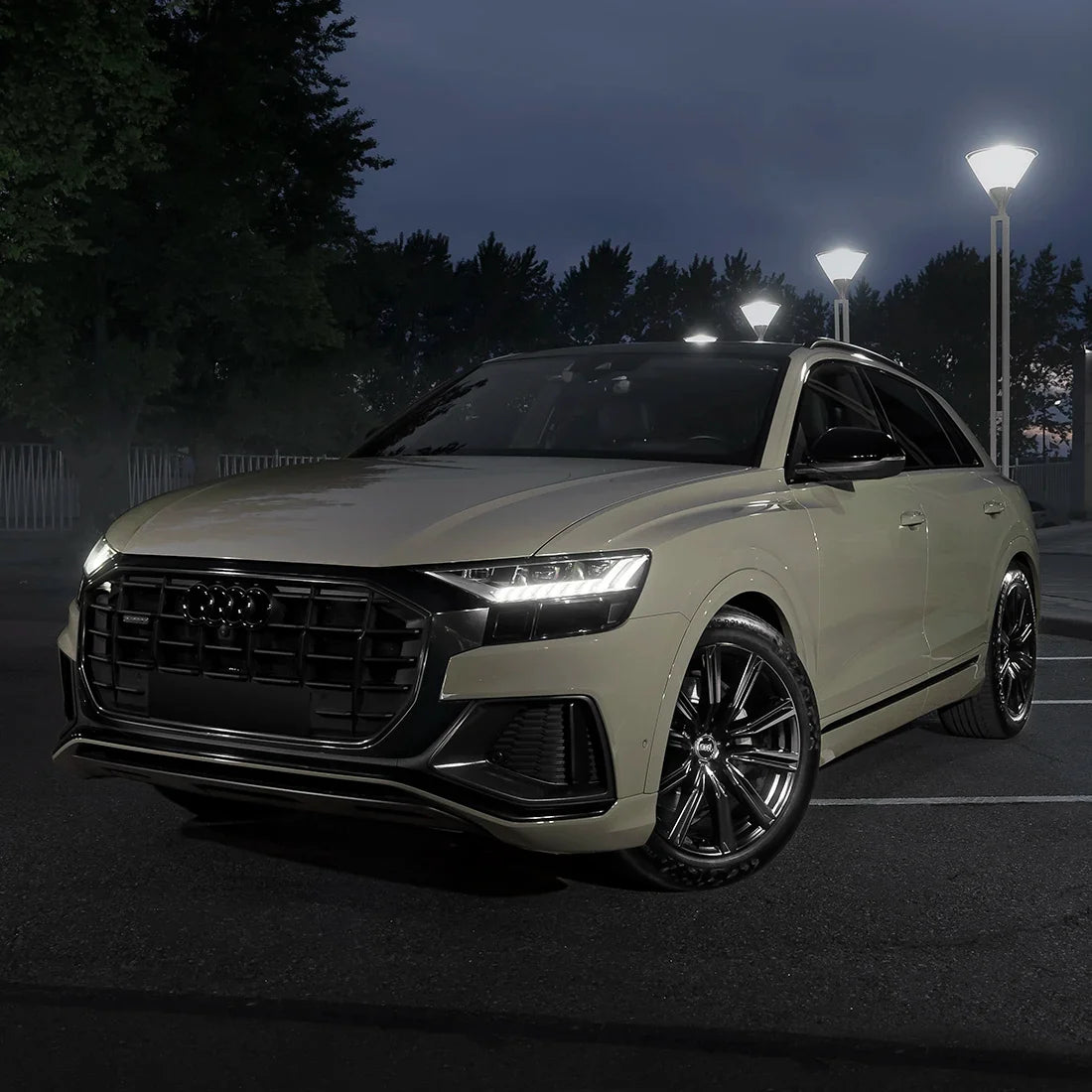 High Gloss Moss Green Vinyl Wrap on audi
