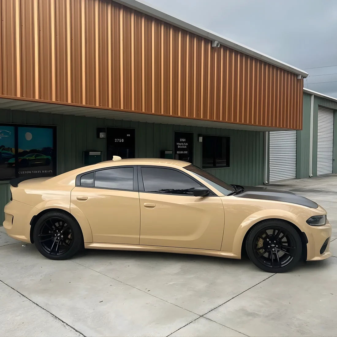 Car in High Gloss Leather Beige Vinyl Wrap