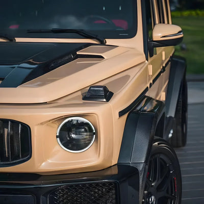 High Gloss Leather Beige Vinyl Wrap on Mercedes G-Wagon