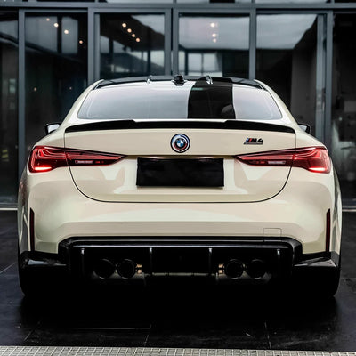 High Gloss Ivory Cream Vinyl Wrap on bmw from back look