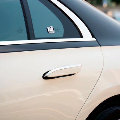 High Gloss Ivory Cream Vinyl Wrap on mercedes handle
