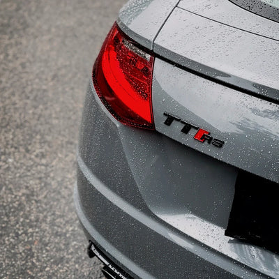 Audi TT RS taillight on High Gloss True Nardo Grey Vinyl Wrap