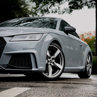 Audi TT RS wrapped in High Gloss True Nardo Grey Vinyl Wrap