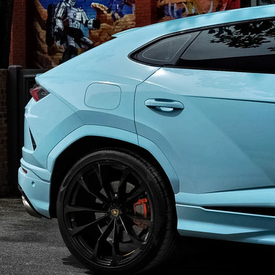High Gloss Yacht Blue Vinyl Wrap on Lamborghini