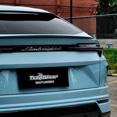 High Gloss Yacht Blue Vinyl Wrap on Lamborghini vehicle