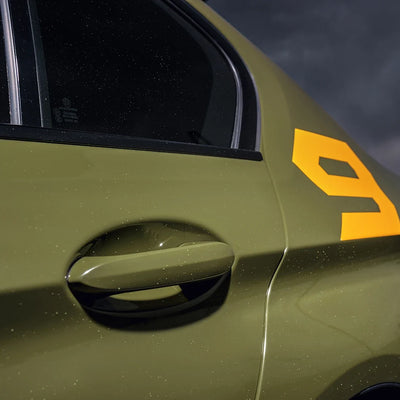 High Gloss Khaki Green Vinyl Wrap on BMW