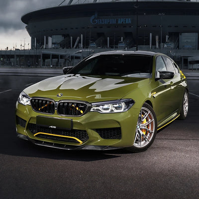 High Gloss Khaki Green Vinyl Wrap on BMW View