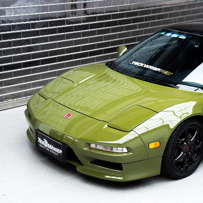 super high gloss khaki green Vinyl Wrap on honda front side