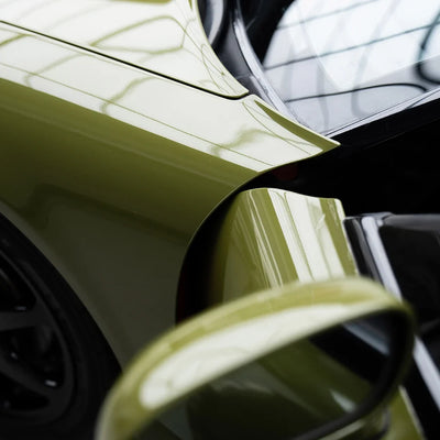 super high gloss khaki green vinyl wrap on honda