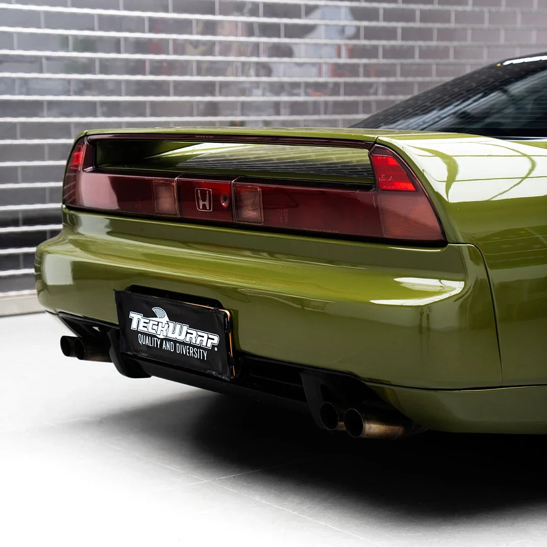 super high gloss khaki green wrap on honda