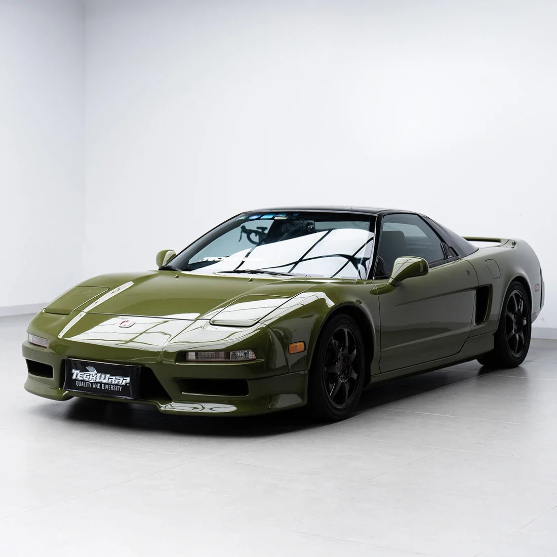 super high gloss khaki green Vinyl Wrap on honda