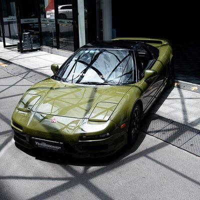 super high gloss khaki green Vinyl Wrap on honda top side