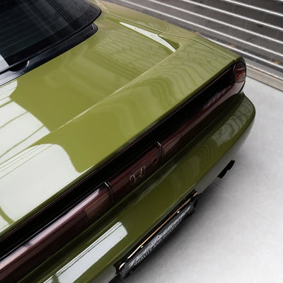 super high gloss khaki green Vinyl Wrap on honda trunk