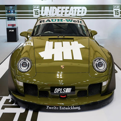 High Gloss Khaki Green Vinyl Wrap on Porsche Full View