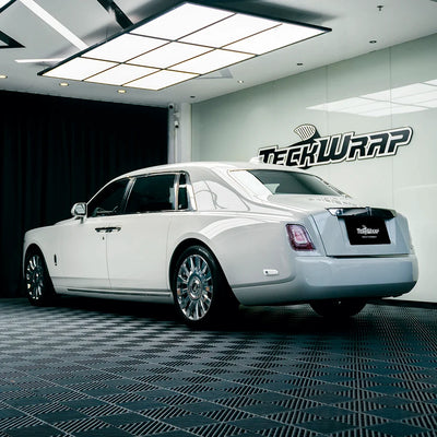 High Gloss Pale Celadon Vinyl Wrap on Rolls Royce Back