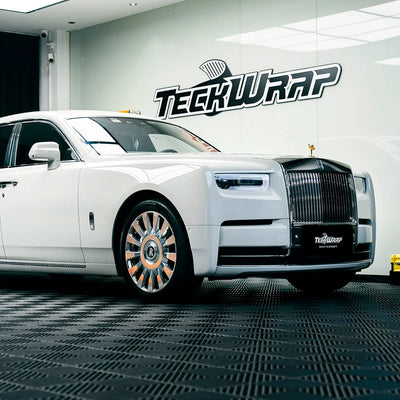 High Gloss Pale Celadon Vinyl Wrap on Rolls Royce Close-Up