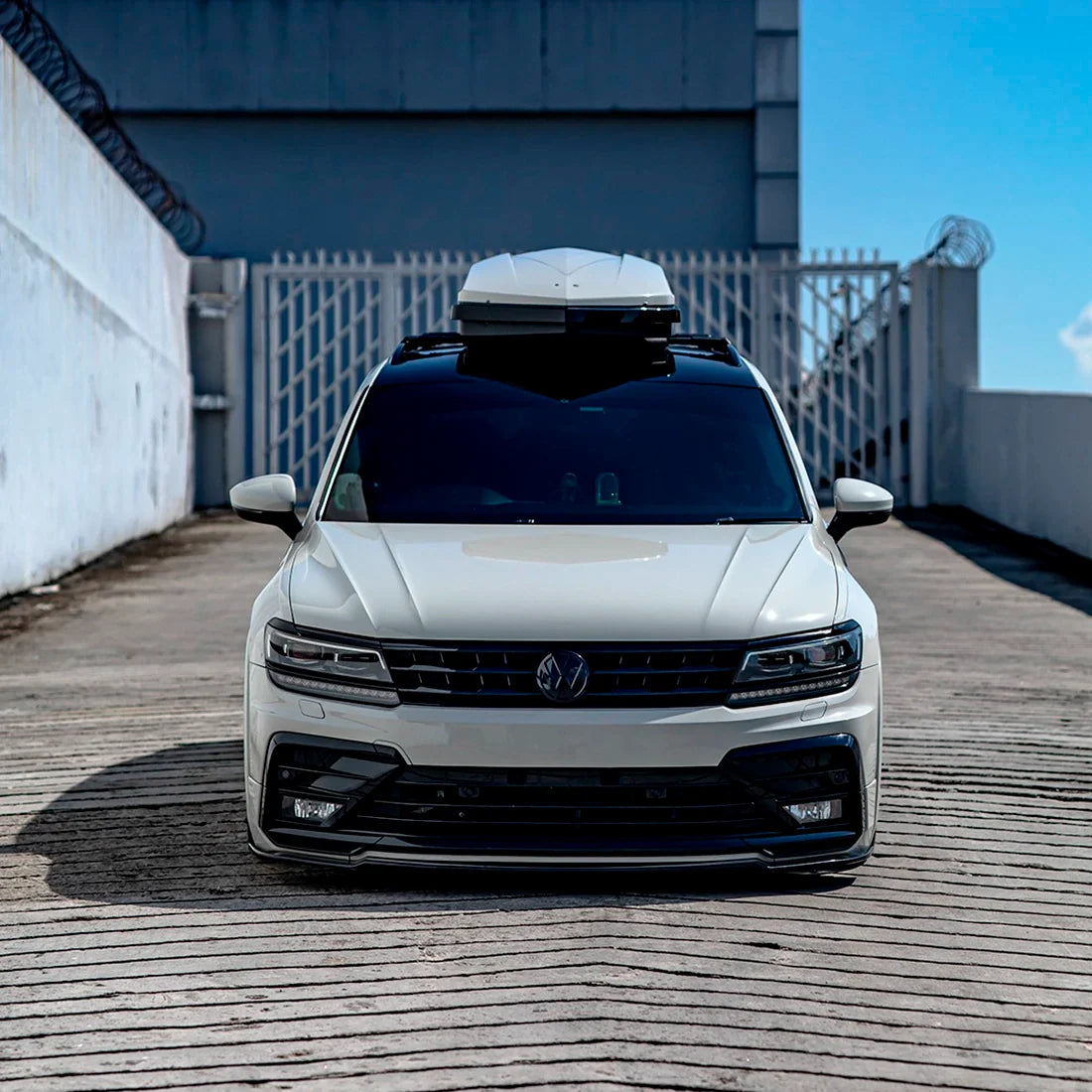 High Gloss Pale Celadon Vinyl Wrap on Volkswagen Front View
