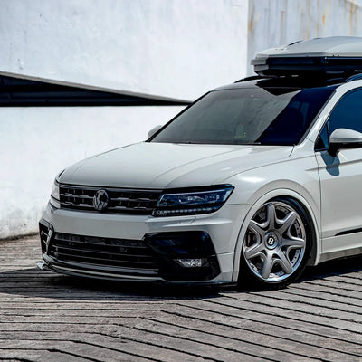 High Gloss Pale Celadon Vinyl Wrap on Volkswagen Front Close-Up