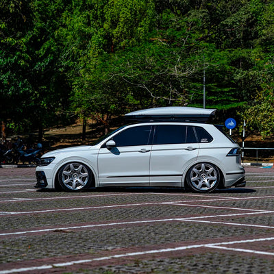 High Gloss Pale Celadon Vinyl Wrap on Volkswagen Side View