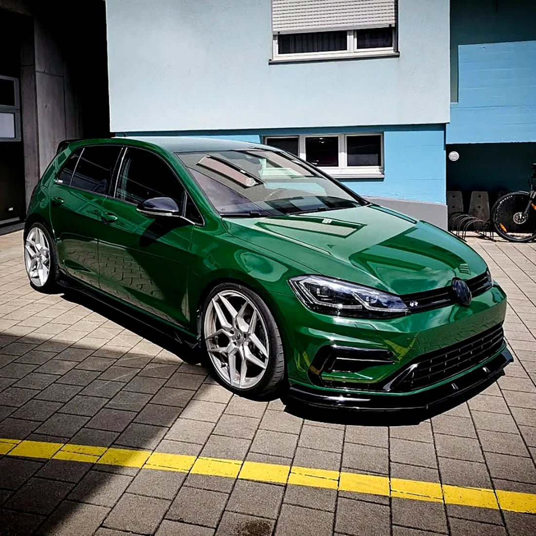 High Gloss Amphibian Green Vinyl Wrap on Car