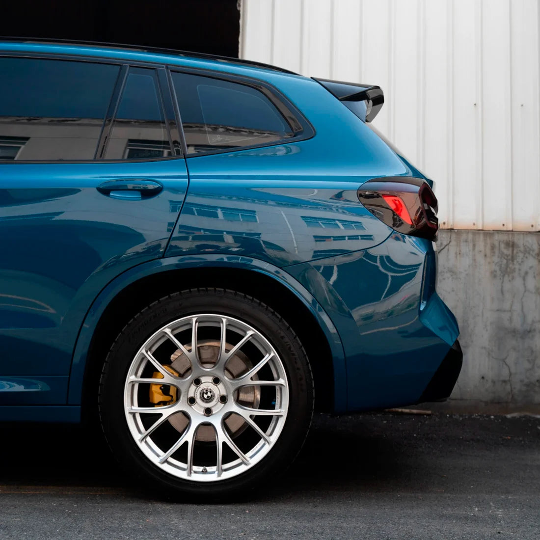 High Gloss Avalon Teal Vinyl Wrap on BMW Quarter Panel View