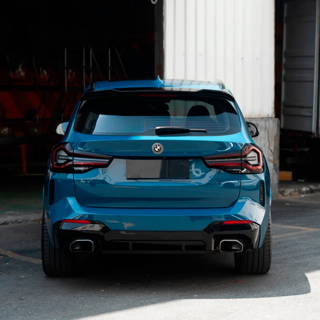 High Gloss Avalon Teal Vinyl Wrap on BMW Rear View
