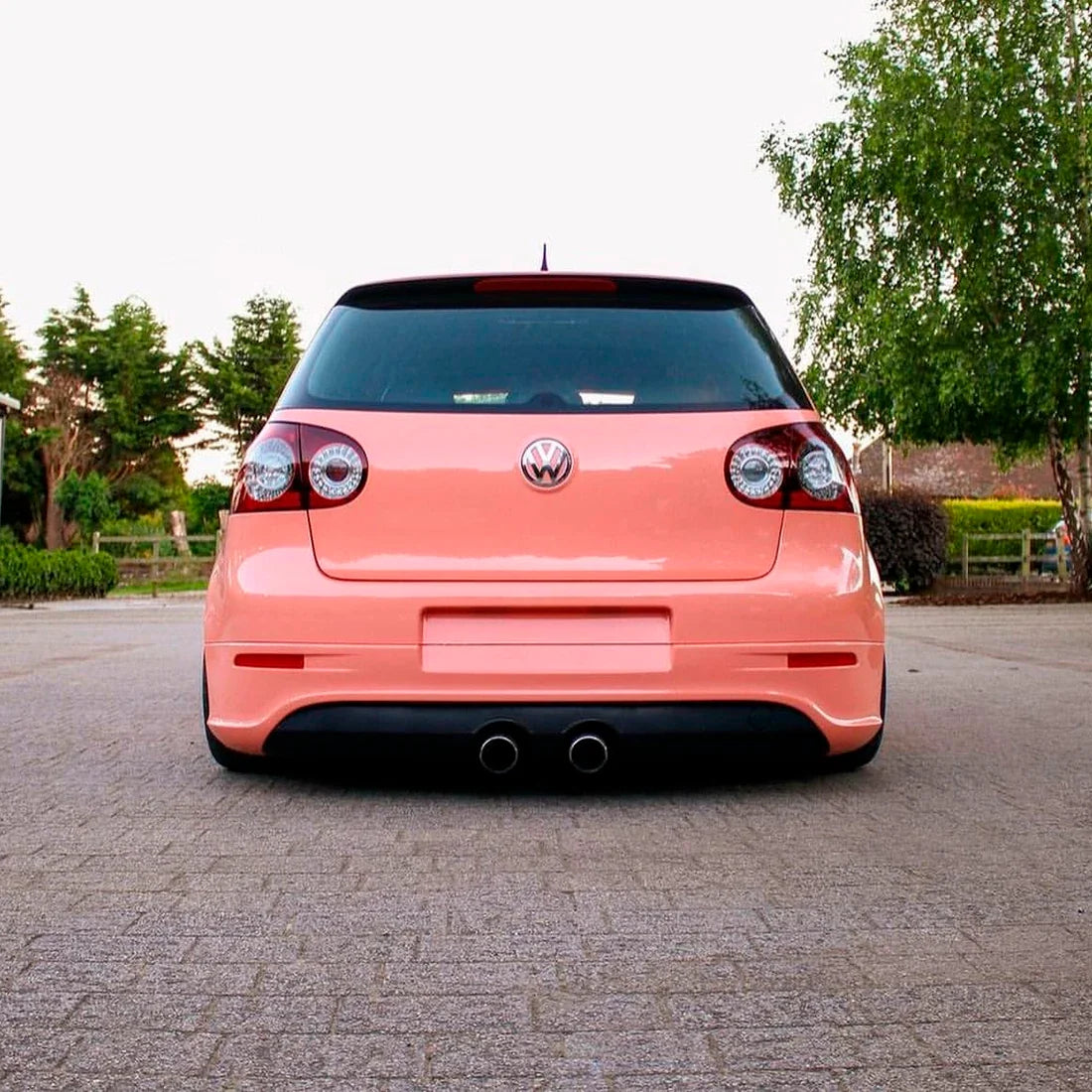 High Gloss Amber Rose Vinyl Wrap on Golf Rear View