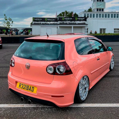 High Gloss Amber Rose Vinyl Wrap on Golf Side View