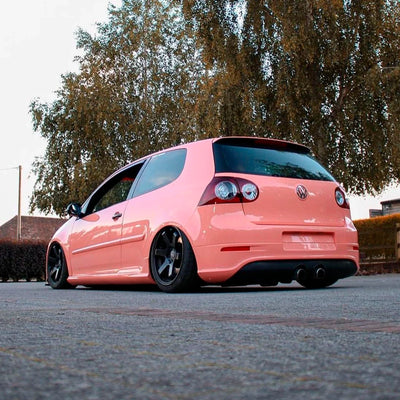 High Gloss Amber Rose Vinyl Wrap on Golf Rear tailight View