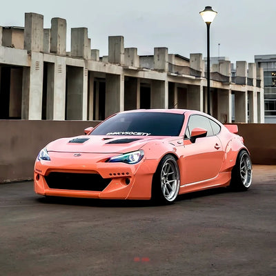 High Gloss Amber Rose Vinyl Wrap on Supra Front View