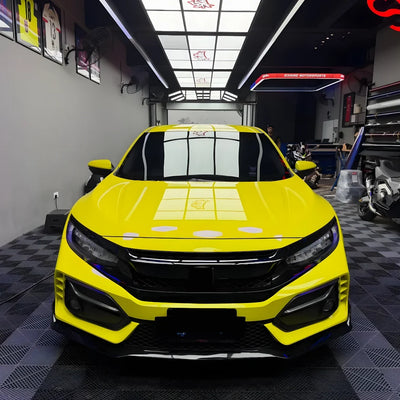 High Gloss Grape Green Vinyl Wrap on Honda Front Grille Close-Up