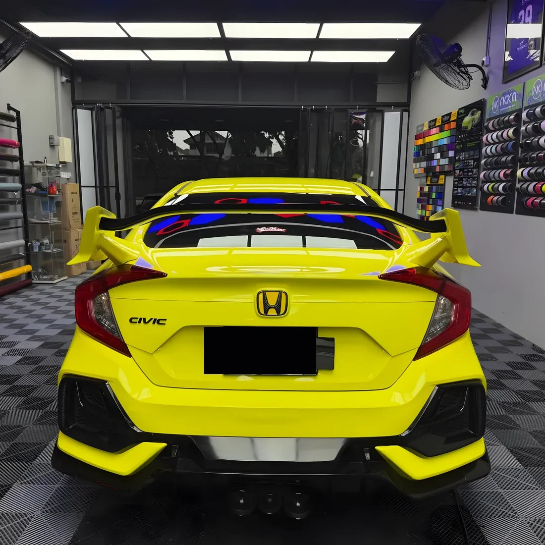 High Gloss Grape Green Vinyl Wrap on Honda Front View