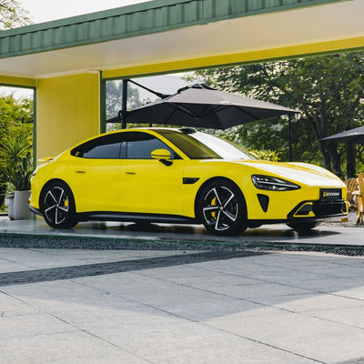 High Gloss Louvre Yellow Vinyl Wrap on Xiaomi Side Full View