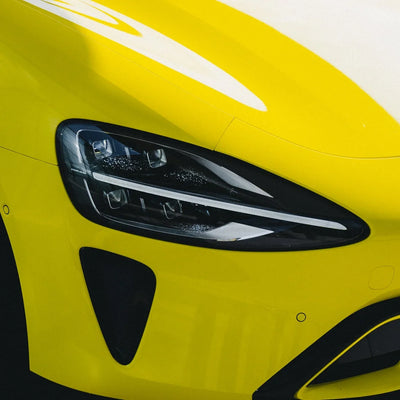 High Gloss Louvre Yellow Vinyl Wrap on Xiaomi Front Close-Up