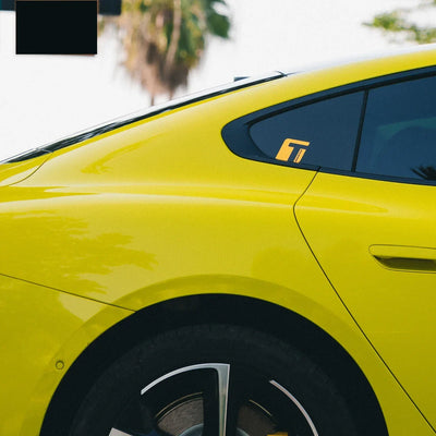 High Gloss Louvre Yellow Vinyl Wrap on Xiaomi Rear View