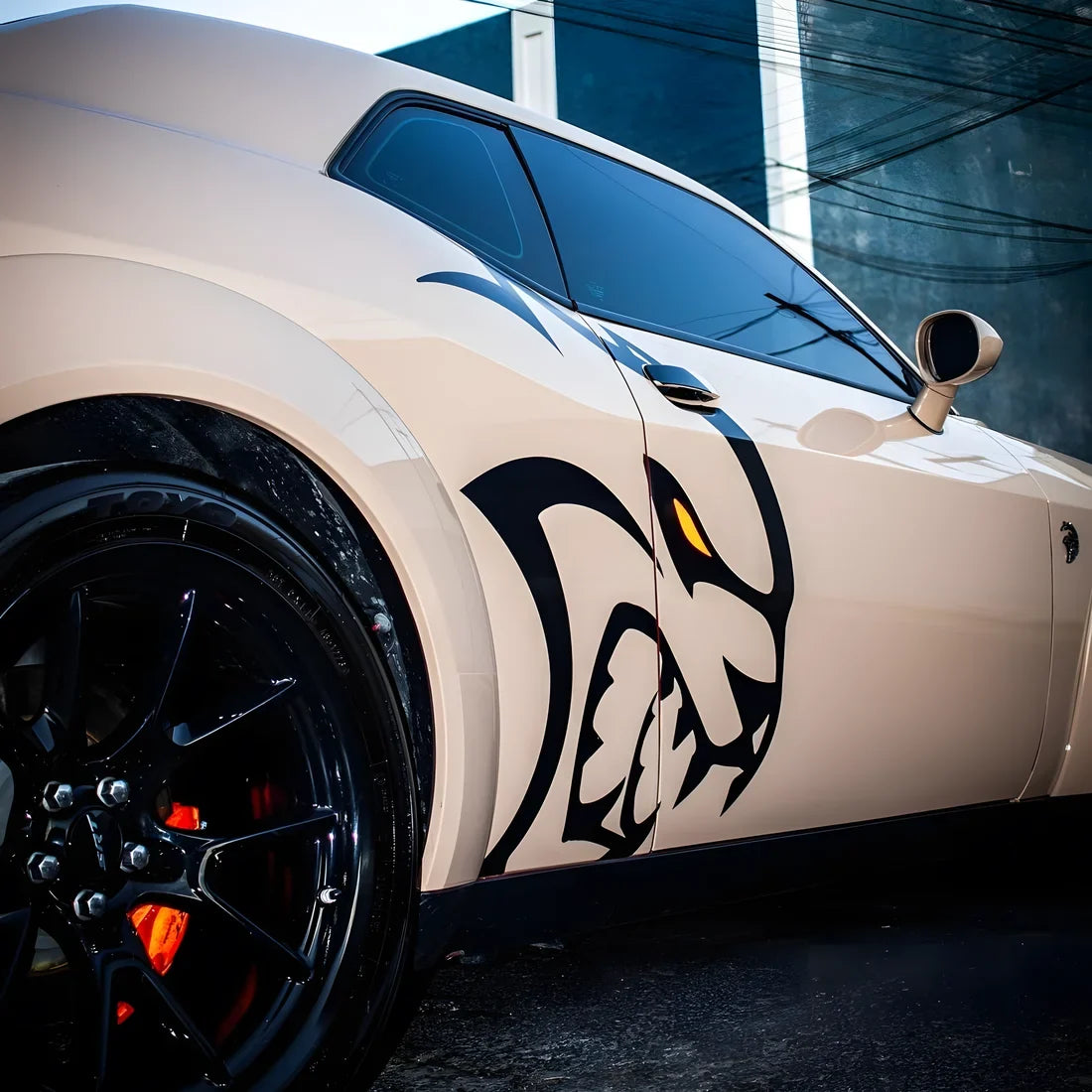 High Gloss Sahara Beige Vinyl Wrap on Dodge