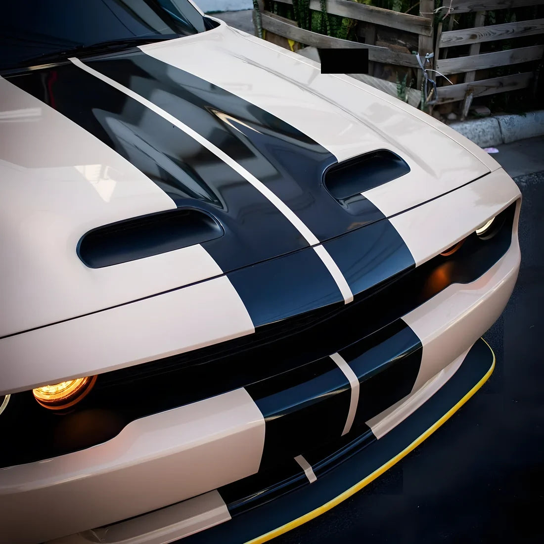 High Gloss Sahara Beige Vinyl Wrap on Dodge Challenger