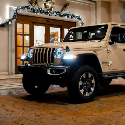 High Gloss Sahara Beige Vinyl Wrap on Jeep full body