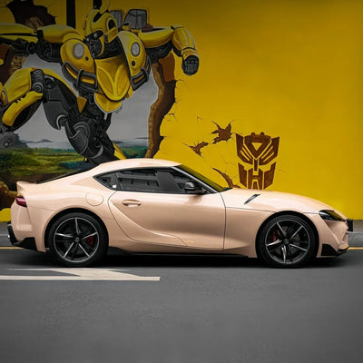 High Gloss Sahara Beige Vinyl Wrap on Supra full body