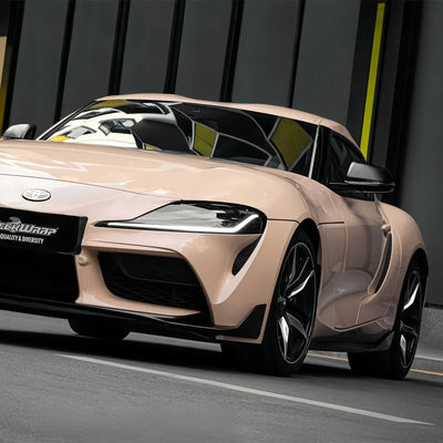 High Gloss Sahara Beige Vinyl Wrap on Supra side view