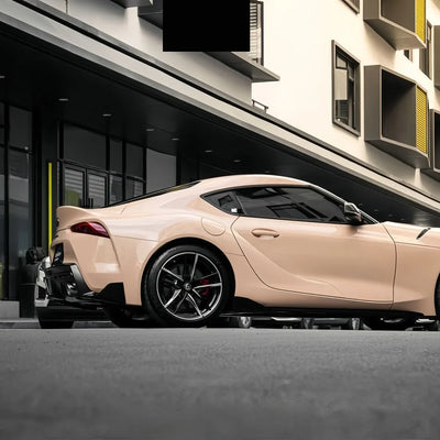 High Gloss Sahara Beige Vinyl Wrap on Supra side view