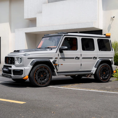 High Gloss Vintage Grey Vinyl Wrap on G Wagon full body